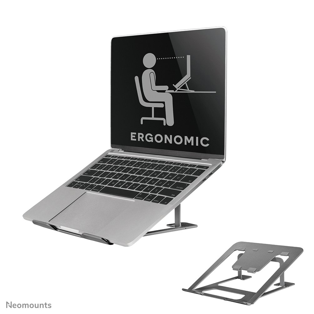 Neomounts NSLS085GREY Laptopständer, 10 bis 17 Zoll, bis 5 kg, Neigen