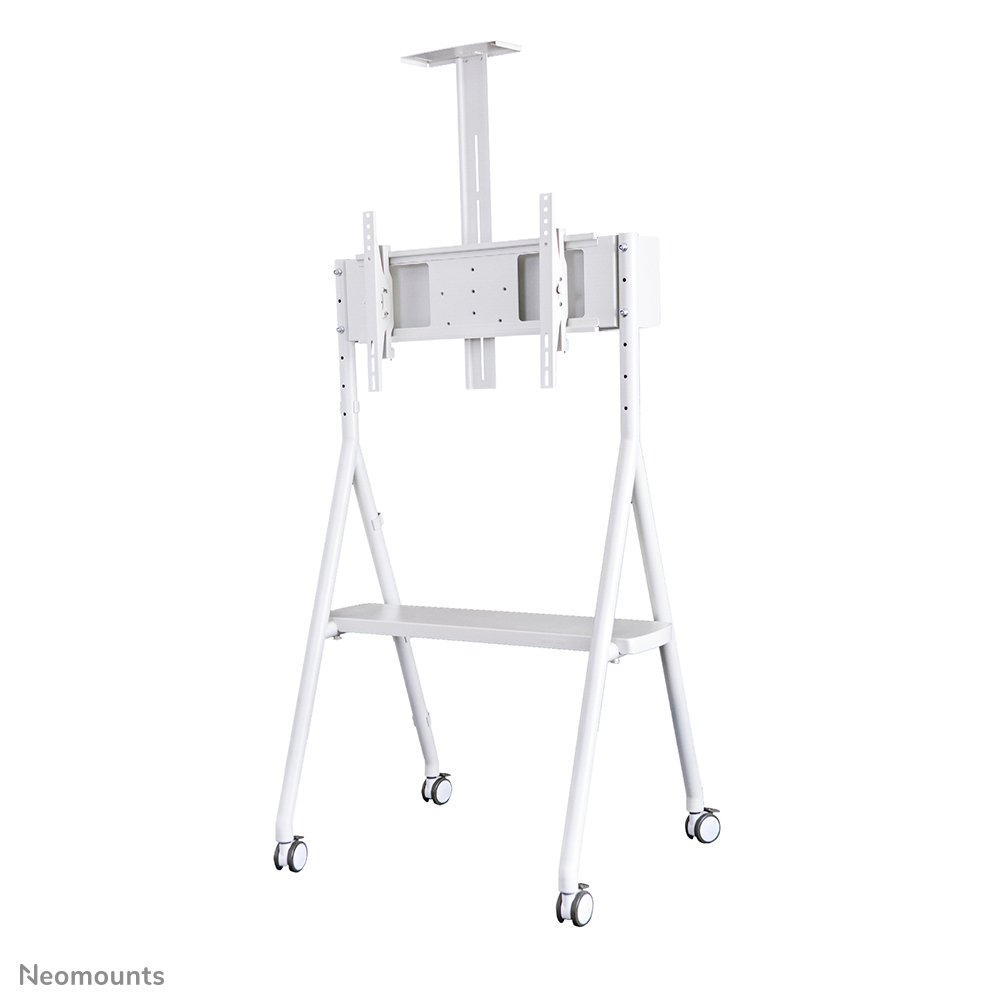 Chariot mobile pour écran Neomounts NS-M1500WHITE, 32 à 65 pouces, jusqu'à 50 kg, VESA 200x200 à 600x400, inclinaison