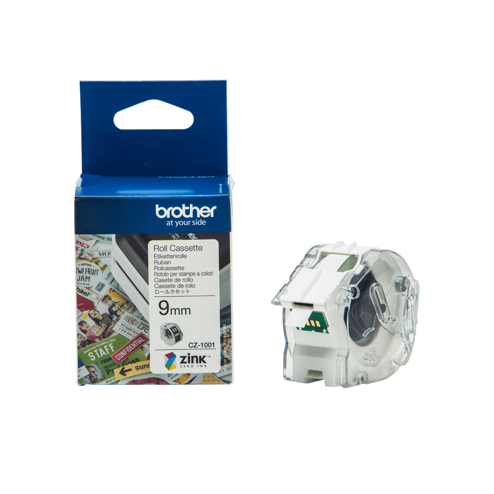 Rouleau d'étiquettes couleur Brother CZ-1001 / CZ1001, 9 mm x 5 m